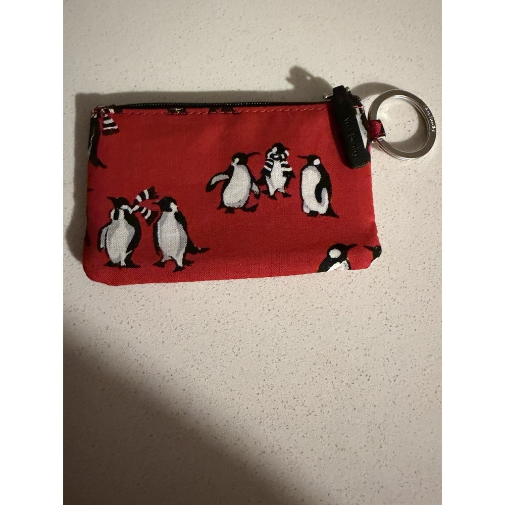 Vera Bradley Zip ID Case /Coin Purse Keychain - Playful Penguins - New W/O Tags